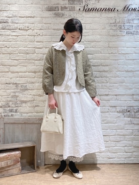 「Samansa Mos2（サマンサ モスモス）のバイカラーバレエシューズ（バレエシューズ、ベージュ系）」を使った、ユウキさん（レディース・169cm）の春コーディネート