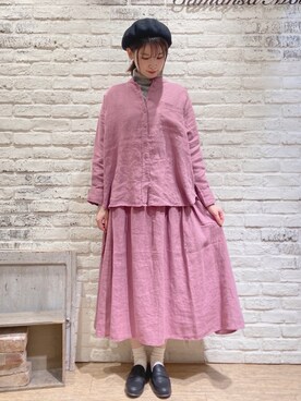 「サマンサモスモス」｜「アイテム（ハンチング/ベレー帽）」を使った、ユウキさん（レディース・169cm）の秋コーディネート