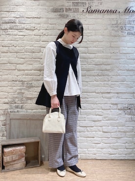 「Samansa Mos2（サマンサ モスモス）のバイカラーバレエシューズ（バレエシューズ、ベージュ系）」を使った、ユウキさん（レディース・169cm）の春コーディネート