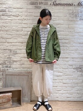 「サマンサ モスモス(Samansa Mos2)」｜「アイテム（マウンテンパーカー）」を使った、ユウキさん（レディース・169cm）の春コーディネート