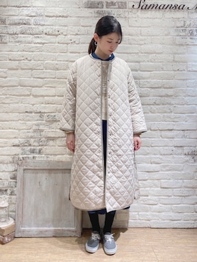 「サマンサモスモス」｜「アイテム（シャツワンピース）」を使った、ユウキさん（レディース・169cm）の冬コーディネート