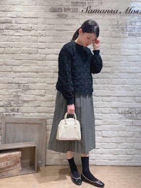 「Samansa Mos2（サマンサ モスモス）の2WAYボストンショルダーバッグ（ショルダーバッグ、ホワイト系）」を使った、ユウキさん（レディース・169cm）の春コーディネート