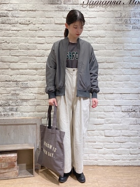 「サマンサモスモス」｜「アイテム（オールインワン・サロペット）」を使った、ユウキさん（レディース・169cm）の秋コーディネート