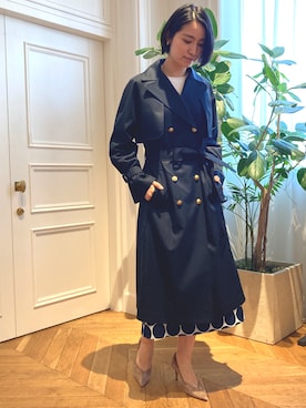 「ドットスカート」｜「アイテム（その他アウター）」を使った、Yuki.mさん（レディース・165cm）の冬コーディネート
