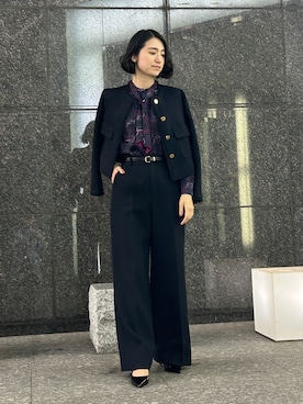「ANAYI（アナイ）のアイテム（ノーカラージャケット）」を使った、Yuki.mさん（レディース・165cm）の秋コーディネート