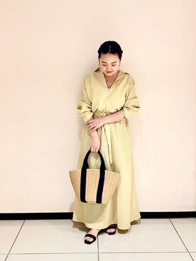 「Te chichi（テチチ）のアイテム（シャツワンピース）」を使った、fuchigamikさん（レディース・147cm）の春コーディネート