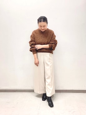「Te chichi CLASSIC（テチチクラシック）のアイテム（ニット/セーター）」を使った、fuchigamikさん（レディース・147cm）の秋コーディネート