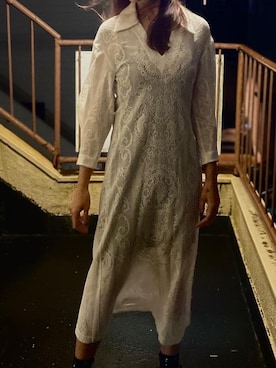 「mame（マメ）のアイテム（ワンピース/ドレス）」を使った、川端Jessicaさん（レディース・166cm）の冬コーディネート