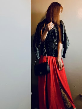 「SHARE SPIRIT（シェアースピリット）のアイテム（キャミソール、ブラック系）」を使った、川端Jessicaさん（レディース・166cm）の秋コーディネート