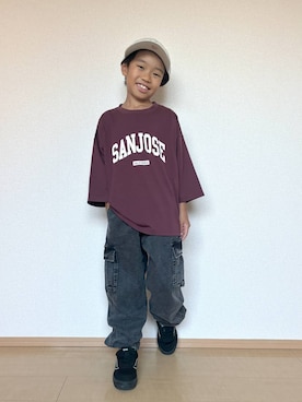 「アイテム（帽子）」を使った、MiCAさん（キッズ・120cm）の夏コーディネート
