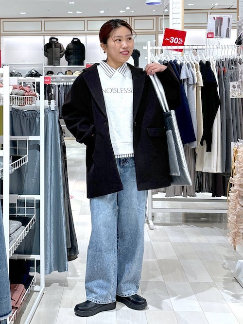 GLOBAL WORK ジャケット テーラードジャケット 軽やかストレッチ