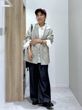 「GLOBAL WORK（グローバルワーク）のアイテム（パンツ）」を使った、MiCAさん（レディース・154cm）の秋コーディネート