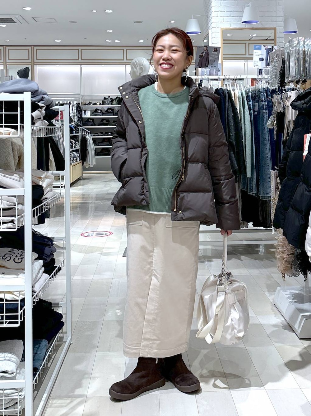 ウツクシルエット撥水ダウンフードブルゾン/115525を使った人気