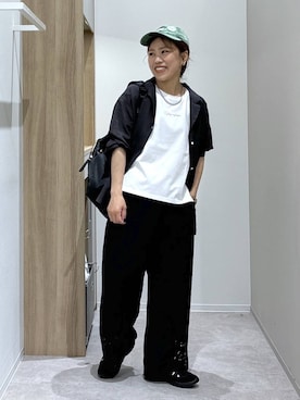 「GLOBAL WORK（グローバルワーク）のアイテム（キャップ）」を使った、MiCAさん（レディース・154cm）の春コーディネート