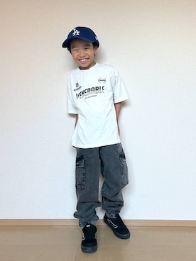 「アイテム（帽子）」を使った、MiCAさん（キッズ・120cm）の夏コーディネート