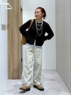 「アイテム（カーディガン/ボレロ）」を使った、MiCAさん（レディース・154cm・30代）の秋コーディネート