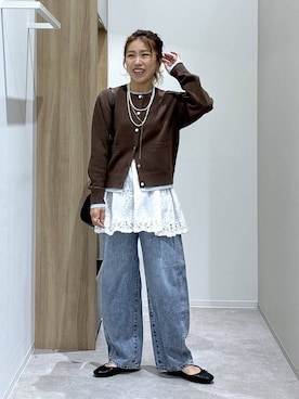 「GLOBAL WORK（グローバルワーク）のアイテム（トップス）」を使った、MiCAさん（レディース・154cm）の春コーディネート