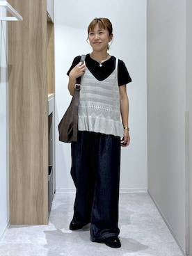 「GLOBAL WORK（グローバルワーク）のアイテム」を使った、MiCAさん（レディース・154cm）の夏コーディネート