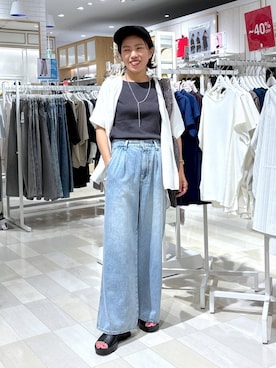 「アイテム（帽子）」を使った、MiCAさん（レディース・154cm・30代）の夏コーディネート