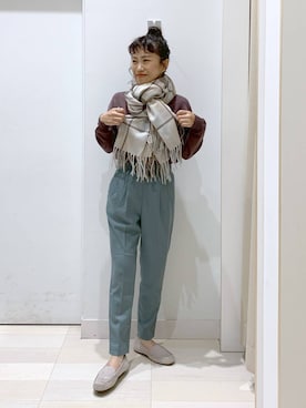 「GLOBAL WORK（グローバルワーク）のアイテム（モカシン/デッキシューズ）」を使った、MiCAさん（レディース・154cm）の秋コーディネート