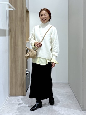 「アイテム（ネックレス）」を使った、MiCAさん（レディース・154cm・30代）の冬コーディネート