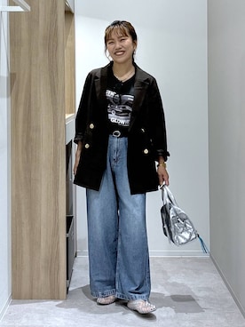 「GLOBAL WORK（グローバルワーク）のアイテム（パンツ）」を使った、MiCAさん（レディース・154cm）の秋コーディネート