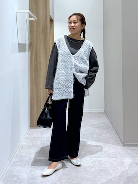 「アイテム（イヤリング）」を使った、MiCAさん（レディース・154cm・30代）の秋コーディネート