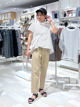 「アイテム（帽子）」を使った、MiCAさん（レディース・154cm・30代）の夏コーディネート
