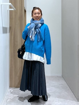 「アイテム（シュシュ）」を使った、MiCAさん（レディース・154cm・30代）の冬コーディネート