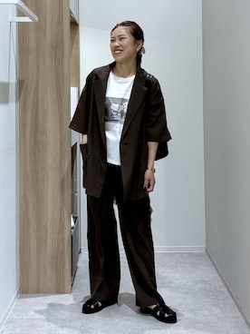 「GLOBAL WORK（グローバルワーク）のアイテム（ジャケット/アウター）」を使った、MiCAさん（レディース・154cm）の春コーディネート