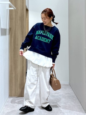 「アイテム（シュシュ）」を使った、MiCAさん（レディース・154cm・30代）の秋コーディネート