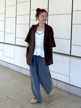 「WING（ウイング）のアイテム」を使った、MiCAさん（レディース・154cm）の春コーディネート