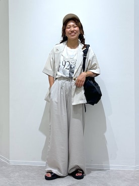 「GLOBAL WORK（グローバルワーク）のアイテム（テーラードジャケット）」を使った、MiCAさん（レディース・154cm）の夏コーディネート