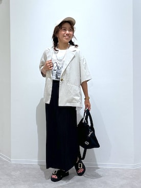 「GLOBAL WORK（グローバルワーク）のUVカット洗えるアソートCAP/308322（キャップ）」を使った、MiCAさん（レディース・154cm・30代）の夏コーディネート