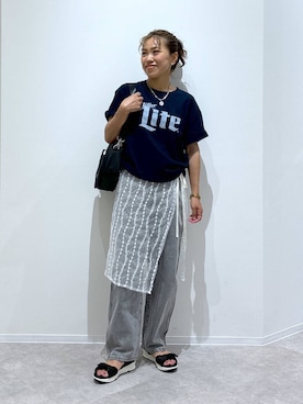 「アイテム（その他小物）」を使った、MiCAさん（レディース・154cm）の夏コーディネート