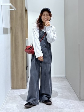 「GLOBAL WORK（グローバルワーク）のアイテム（キャップ）」を使った、MiCAさん（レディース・154cm）の春コーディネート