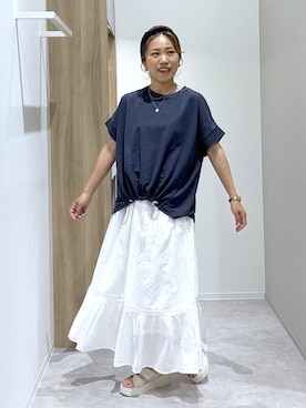 「GLOBAL WORK（グローバルワーク）のアイテム」を使った、MiCAさん（レディース・154cm）の夏コーディネート