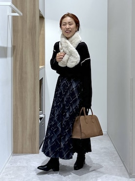 「アイテム（スカート）」を使った、MiCAさん（レディース・154cm・30代）の冬コーディネート