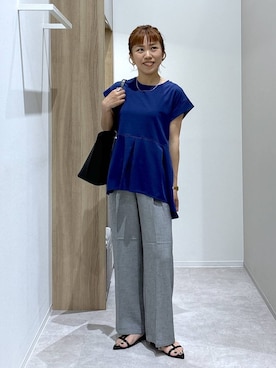 「GLOBAL WORK（グローバルワーク）の刺繍ビーズパチパチヘアカフ/495439（バレッタ/ヘアクリップ、ホワイト系）」を使った、MiCAさん（レディース・154cm）の夏コーディネート
