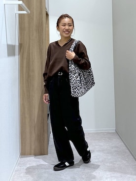 「GLOBAL WORK（グローバルワーク）のGOODデニムバギーパンツ/498388（デニムパンツ）」を使った、MiCAさん（レディース・154cm）の秋コーディネート