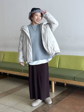 「GLOBAL WORK（グローバルワーク）のアイテム（Tシャツ/カットソー）」を使った、MiCAさん（レディース・154cm）の冬コーディネート