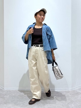 「GLOBAL WORK（グローバルワーク）のアイテム（帽子）」を使った、MiCAさん（レディース・154cm）の夏コーディネート