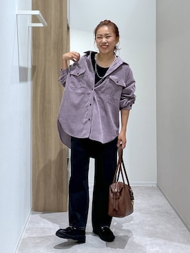 「GLOBAL WORK（グローバルワーク）のGOODデニムバギーパンツ/498388（デニムパンツ）」を使った、MiCAさん（レディース・154cm）の秋コーディネート