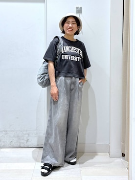 「アイテム（帽子）」を使った、MiCAさん（レディース・154cm・30代）の春コーディネート
