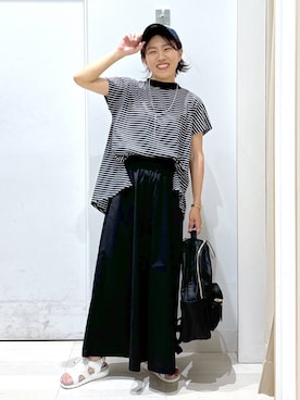 「アイテム（帽子）」を使った、MiCAさん（レディース・154cm・30代）の夏コーディネート