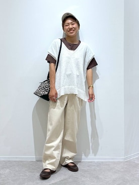 「GLOBAL WORK（グローバルワーク）のアイテム（帽子）」を使った、MiCAさん（レディース・154cm）の夏コーディネート