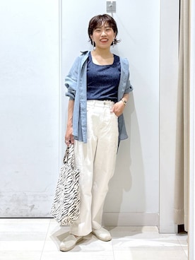 「アイテム（スリッポン）」を使った、MiCAさん（レディース・154cm・30代）の春コーディネート
