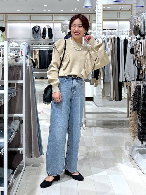 メル子 GLOBAL WORK ニット セーター メルティフリルニットプルオーバー