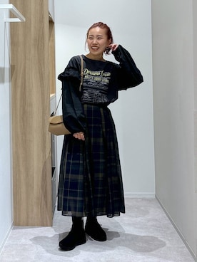 「アイテム（スカート）」を使った、MiCAさん（レディース・154cm・30代）の秋コーディネート