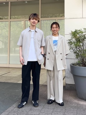 「GLOBAL WORK（グローバルワーク）のアイテム（ジャケット/アウター）」を使った、MiCAさん（レディース・154cm）の春コーディネート